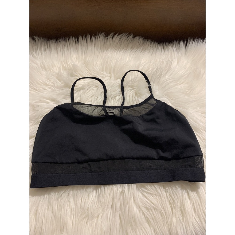 victoria secret Sports Bra Large Black Mesh Trim Unlined